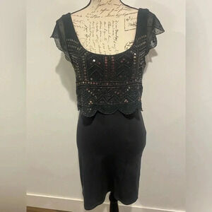 American Eagle Outfitters Charcoal Gray Sequined Bodycon Short Dress Size Small